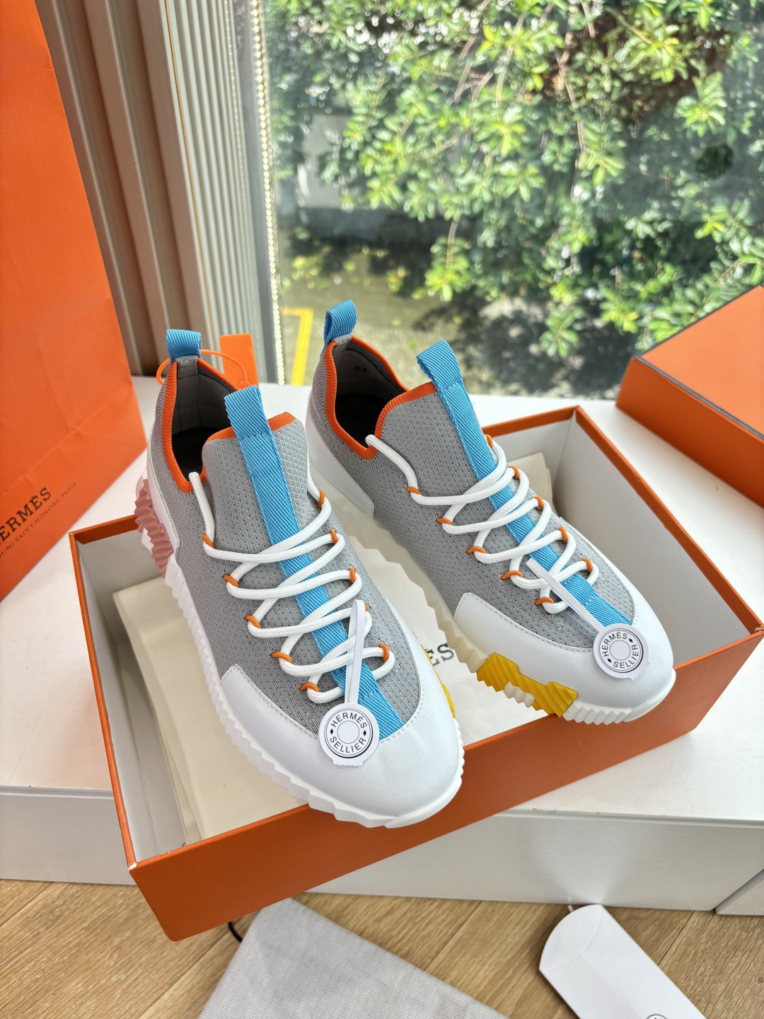 25 Hermes Lift Slip-On bouncing Gray Men’s Women’s Shoes - Image 1