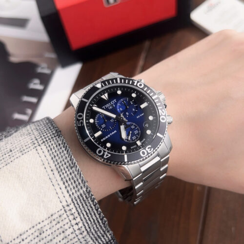 Tissot Seastar T120.417.11.041.01 Blue Dial Chronograph Men's Watch 45.5mm - Image 4