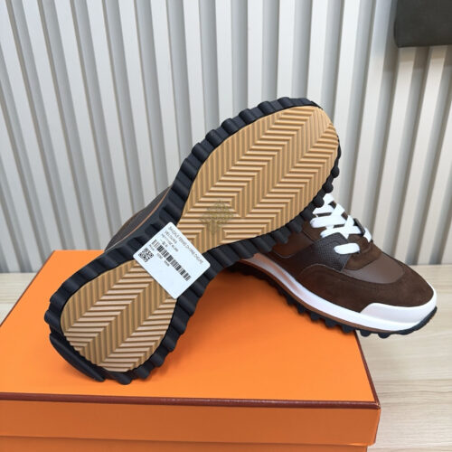 Hermes Brown Men’s Sneakers Shoes - Image 4