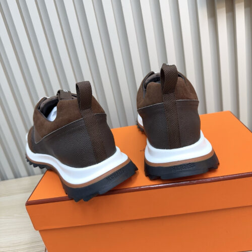 Hermes Brown Men’s Sneakers Shoes - Image 3