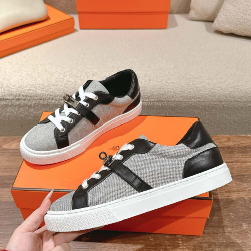 Hermes Men's Light Gray Casual Shoes - Image 7