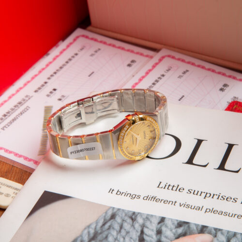 Omega 27mm yellow gold dial women's quartz watch 123.15.27.60.55.004 - Image 6