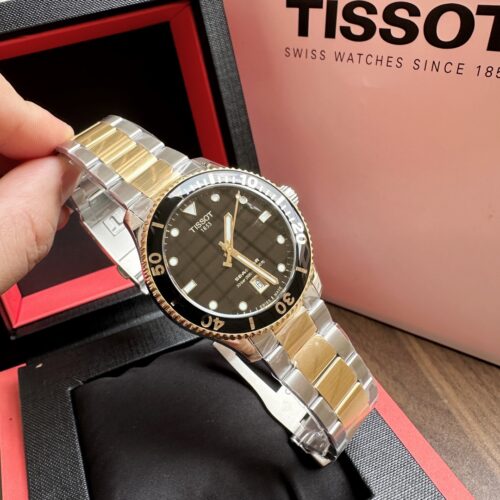 TISSOT SEASTAR 1000 MENS WATCH Automatic mechanical STEEL TWO TONE STRAP BLACK DIAL T120.210.21.051.00 - Image 3