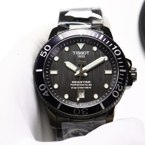TISSOT SEASTAR 1000 POWERMATIC 80 40 MM BLACK DIAL SS WATCH T120.807.11.051.00 - Image 8