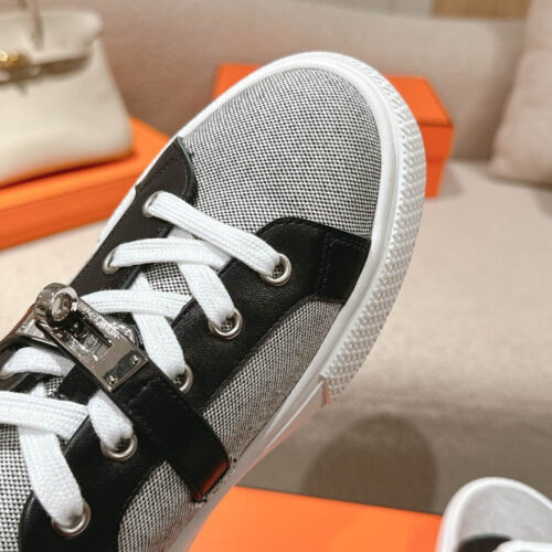 Hermes Men's Light Gray Casual Shoes - Image 4