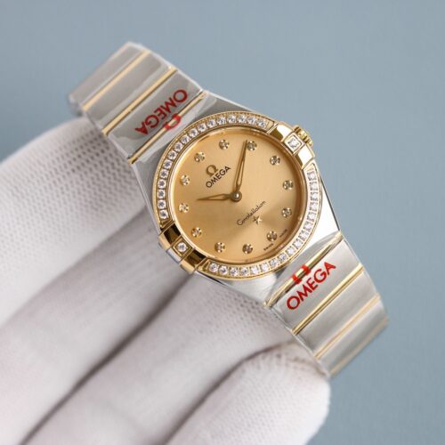 Omega 28mm yellow gold dial women's quartz watch 131.25.28.60.58.001 - Image 6