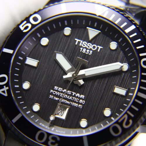 TISSOT SEASTAR 1000 POWERMATIC 80 40 MM BLACK DIAL SS WATCH T120.807.11.051.00 - Image 5