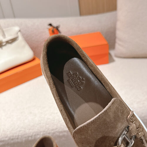 Hermes Lgnacio Men's Women's Brown Casual Shoes - Image 4