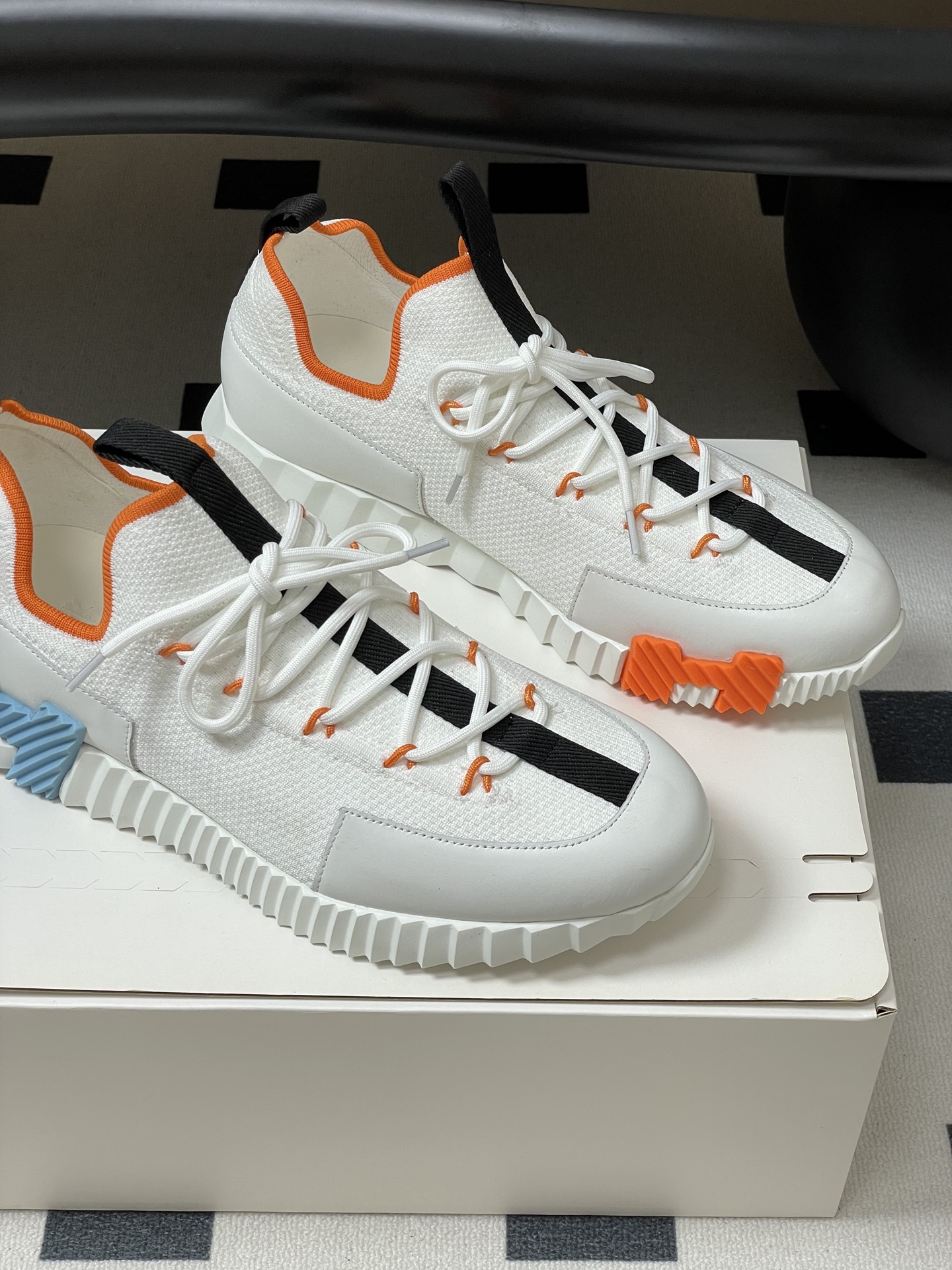 8 HERMES LIFT SNEAKER GALET Men's Women's Shoes NEW BOXED - Image 1